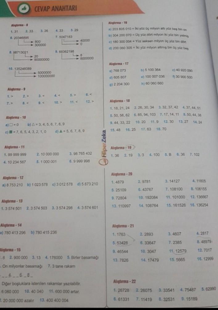 hiper zeka matematik 5. sınıf cevap anahtarı 2021 - Eodev.com